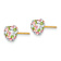 14k Yellow Gold Pastel Multi-Colored Crystal 6mm Heart Stud Earrings