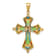 14k Yellow Gold Multi-Color Enamel Cross Pendant