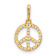 14k Yellow Gold Polished Cubic Zirconia Peace Sign Pendant