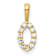 14k Yellow Gold Diamond Number 0 Pendant