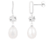 White Cultured Freshwater Pearl and Cubic Zirconia Rhodium Over Sterling
Silver 8-9mm Drop Earrings