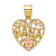 14K Two-tone Gold Satin Diamond-Cut NANA Heart Pendant