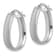Rhodium Over 14K White Gold Satin 7/8" Teardrop Hoop Earrings