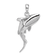 Rhodium Over Sterling Silver Polished 3D Swimming Shark Pendant