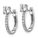 Rhodium Over Sterling Silver Polished Cubic Zirconia Hinged Round Hoop Earrings