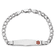 Rhodium Over 14k White Gold Medical Soft Diamond Shape Red Enamel Cuban
Link ID Bracelet