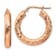 14k Rose Gold 15/16" Polished Diamond-cut Round Hoop Earrings