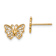 14k Yellow Gold Textured Butterfly Stud Earrings