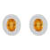 8x6mm Oval Citrine And White Topaz Accent Rhodium Over Sterling Silver
Double Halo Stud Earrings