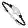 Rhodium Over Sterling Silver NHL LogoArt Florida Panthers Leather Bracelet