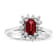 0.70ctw Ruby and Diamond Ring in 14k White Gold