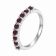 Round Garnet Sterling Silver Anniversary Style Stackable Band Ring, 0.90ctw