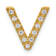 14K Yellow Gold Diamond Letter V Initial Charm