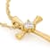 Cross Pendant Solitaire Necklace In 18K Gold Over Sterling Silver