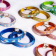 14K Yellow Gold Over Sterling Silver Large Iridescent Acrylic Hoops in Orange