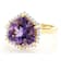 Amethyst And White Zircon Ring In 18K Gold Over Sterling Silver 5.01ct