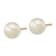 14K Yellow Gold 7-8mm White Round Freshwater Cultured Pearl Stud Post Earrings