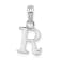Sterling Silver Polished Block Initial -R- Pendant