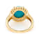 Turquoise And White Zircon Round Ring In 18K Gold Over Sterling Silver 0.43ctw