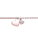 Heart Charm CZ Pave Bracelet In 18K Rose Gold Over Brass