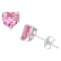 Lab Created Pink Sapphire Heart Shape 10K White Gold Stud Earrings, 1.4ctw