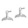 Rhodium Over 14k White Gold Whale Tail Stud Earrings