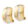 14k Yellow Gold and Rhodium Over 14k Yellow Gold Ribbed Non-pierced
Omega Back Earrings