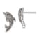 Rhodium Over Sterling Silver Pale Blue Crystal Dolphin Post Earrings