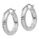 Rhodium Over Sterling Silver Diamond-cut 5x25mm Hoop Earrings