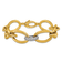 14K Yellow Gold with White Rhodium Diamond Oval 7.5-inch Bracelet 0.51ctw