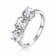 White Topaz and Moissanite Sterling Silver 3-Stone Ring