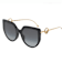Fendi Cat Eye Black Frame / Gray Gradient Lenses Sunglasses