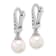 Rhodium Over 14K White Gold 6-7mm Round White Akoya Cultured Pearl and
0.085ctw Diamond Earrings