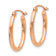 14k Rose Gold 13/16" Oval Hoop Earrings