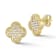 Sterling Statements 14K Yellow Gold Over Sterling Silver Pave Clover Studs