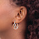 14k Tri-color Gold 1 1/8" Swirl Twisted Hoop Earrings