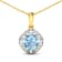 1.48ctw 14K Yellow Gold Aquamarine and White Diamond Pendant with 18
inch Cable Chain