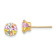 14k Yellow Gold Children's 6mm Multi-color Cubic Zirconia Stud Earrings