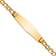 14k Yellow Gold Polished Soft Diamond Shape Cuban Link ID Bracelet