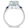 Aquamarine, Blue Sapphire and Diamond 14K White Gold 3-Stone Ring 3.19ctw