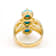 Turquoise Three-Stone Ring In 18K Gold Over Sterling Silver