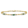 14k Yellow Gold and Rhodium Over 14k Yellow Gold Diamond and Emerald Bracelet