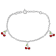 Children's Cherry Enamel Charm Bracelet in Sterling Silver