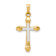 14K Two-tone Gold Textured Cross Pendant
