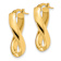 14k Yellow Gold Polished and Twisted 15/16" Oval Hoop Earrings