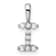Rhodium Over 14K White Gold Lab Grown Diamond Letter I Initial Pendant