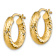 14k Yellow Gold Diamond-Cut 3/4" Round Hoop Earrings