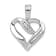 Rhodium Over 14k White Gold Diamond Heart Pendant