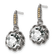 Sterling Silver with 14K Accent Antiqued Polished White Topaz Earrings