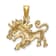 14k Yellow Gold 3D Textured Large Leo Zodiac pendant